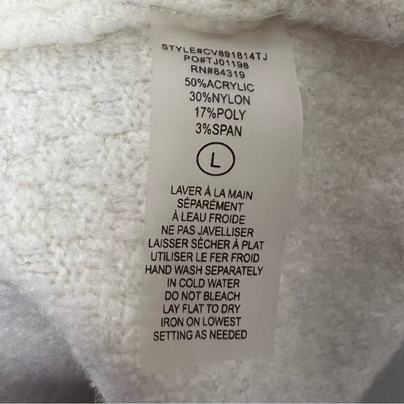 CYRUS / white gray colorblock mock neck sweater / L - Picture 6 of 7